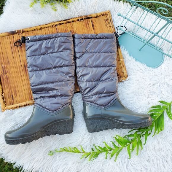 Sperry Insulated Stylish Wedge Heel Water Resistant Rubber Boots - Picture 6 of 11